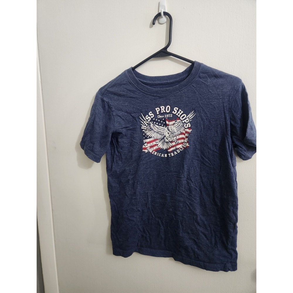Bass Pro Shops Mens XL Navy Blue American Tradition Eagle Graphic T-Shirt